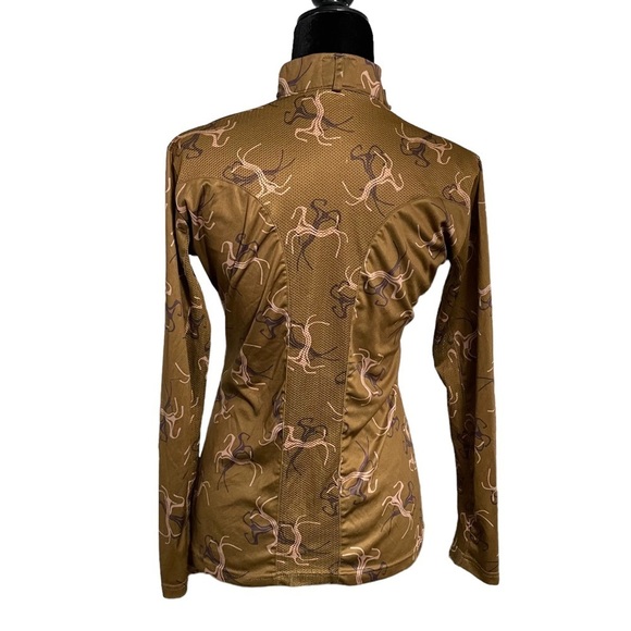 Royal Highness Equestrian Horse Print Mesh Detail Quarter Zip Pullover XS - Picture 12 of 12